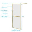 AURLANE - Paroi de Douche Or Doré Brossé 100x200cm - Porte-Serviette et Etagère - vignette