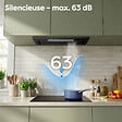 CIARRA - CIARRA hotte aspirante encastrable 52cm groupe filtrant 450m3/h 3 vitesses tactile et geste commande recyclage ou évacuation CD5931AB - vignette