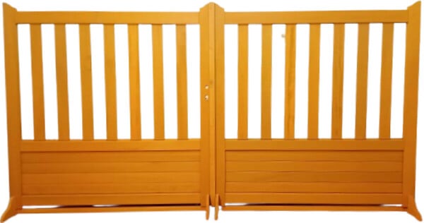 GD MENUISERIES - Portail En Bois Ajouree Traverse Droit L3m x H1,50 (sans quincaillerie) - large