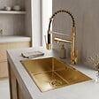 ESSEBAGNO - Luisa évier 1 grande cuve seule 76x45 en inox or brossé - vignette