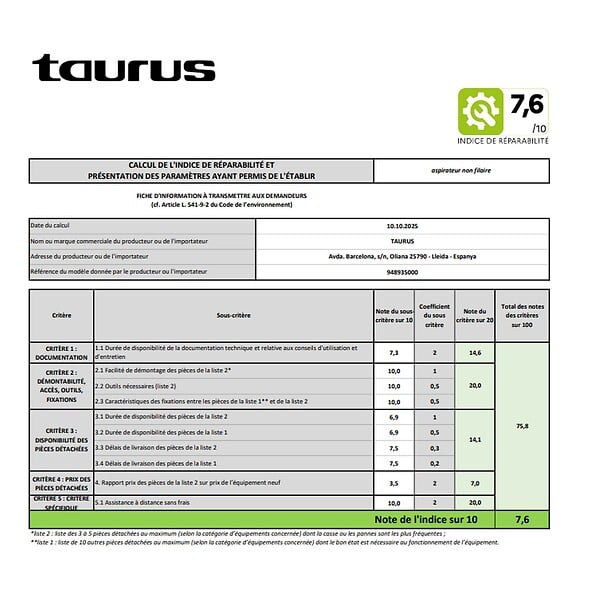 TAURUS - Aspirateur Balai 3en1 Rechargeable 22.2v - HVCA220B - large