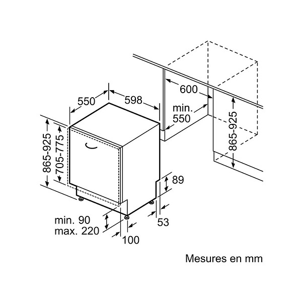 SIEMENS - Lave-vaisselle 59.8cm 14 Couverts 42db Tout Intégrable - SX63HX16CE - large