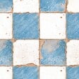 RO'MA NATURE - Carrelage Vintage Bleu et Blanc Damier 33x33x0,95 cm Rhodes - Sol et mur intérieur (vendu par carton de 1,09 m²) - vignette