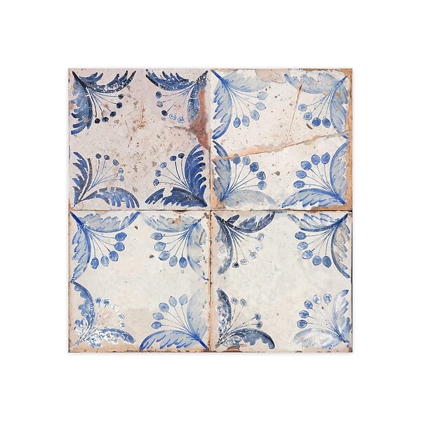 RO'MA NATURE - Carrelage Vintage Bleu Flor 33x33x0,95 cm Rhodes - Sol et mur intérieur (vendu par carton de 1,09 m²) - large