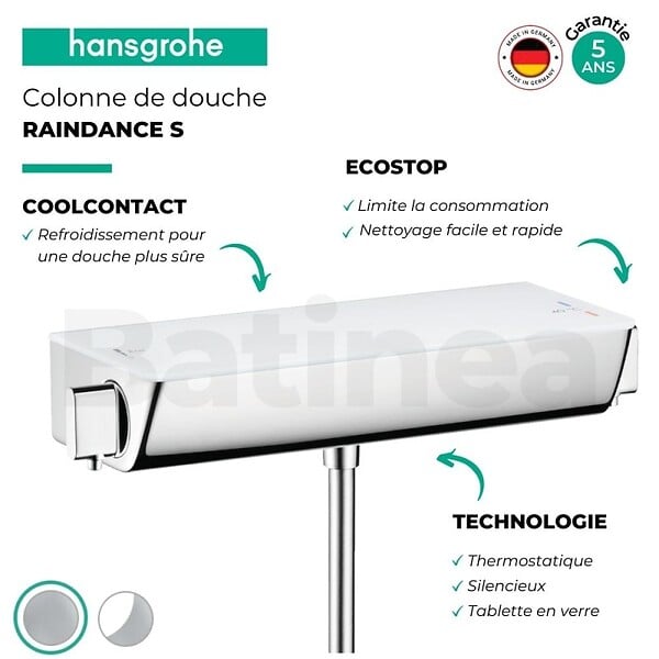 HANSGROHE - Ecostat Select Mitigeur Thermostatique douche (13161400) - large
