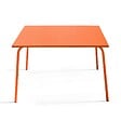 OVIALA - Table de jardin carrée en métal 8 places 120 cm orange - Palavas - vignette