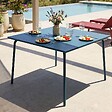 OVIALA - Table de jardin carrée en métal 8 places 120 cm bleu pacific - Palavas - vignette