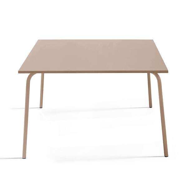 OVIALA - Table de jardin carrée en acier 8 places 120 cm taupe  - Palavas - large