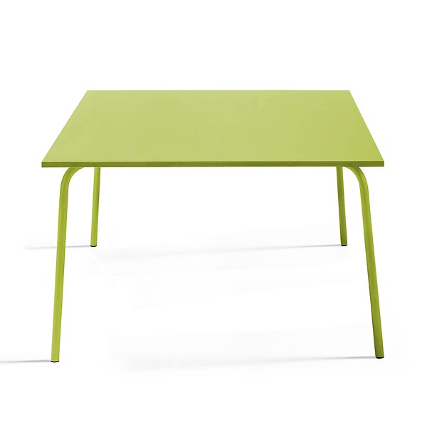 OVIALA - Table de jardin carrée en métal 8 places 120 cm vert - Palavas - large