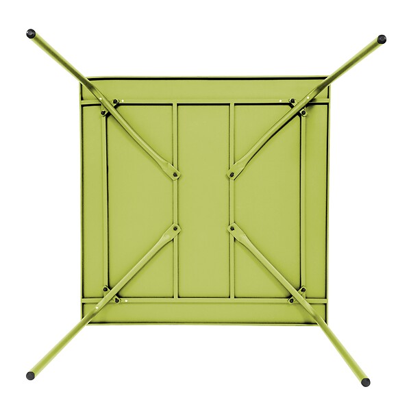 OVIALA - Table de jardin carrée en métal 8 places 120 cm vert - Palavas - large