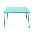 OVIALA - Table de jardin carrée en acier 8 places 120 cm turquoise - Palavas - vignette