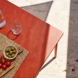 OVIALA - Table de jardin carrée en métal 8 places 120 cm rouge - Palavas - vignette