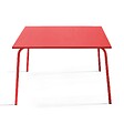 OVIALA - Table de jardin carrée en métal 8 places 120 cm rouge - Palavas - vignette