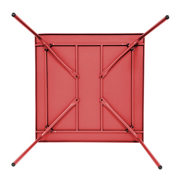 OVIALA - Table de jardin carrée en métal 8 places 120 cm rouge - Palavas - large