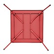 OVIALA - Table de jardin carrée en métal 8 places 120 cm rouge - Palavas - vignette