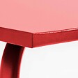 OVIALA - Table de jardin carrée en métal 8 places 120 cm rouge - Palavas - vignette