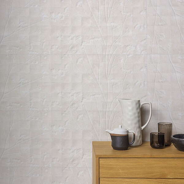 RO'MA NATURE - Carrelage effet Béton 3D Beige Nuage Flor 100x33,3x0,98 cm Montelis - Mur intérieur (vendu par carton de 1,67 m²) - large