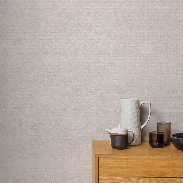 RO'MA NATURE - Carrelage effet Pierre 3D Beige Coquille Granula 100x33,3x0,86 cm Torvane - Mur intérieur (vendu par carton de 2 m²) - large