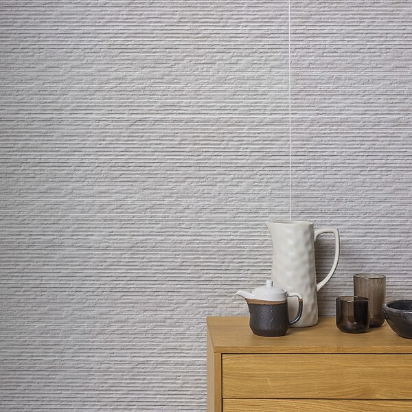 RO'MA NATURE - Carrelage effet Béton 3D Gris Cendré 90x32x1,05 cm Sorelan - Mur intérieur (vendu par carton de 1,15 m²) - large