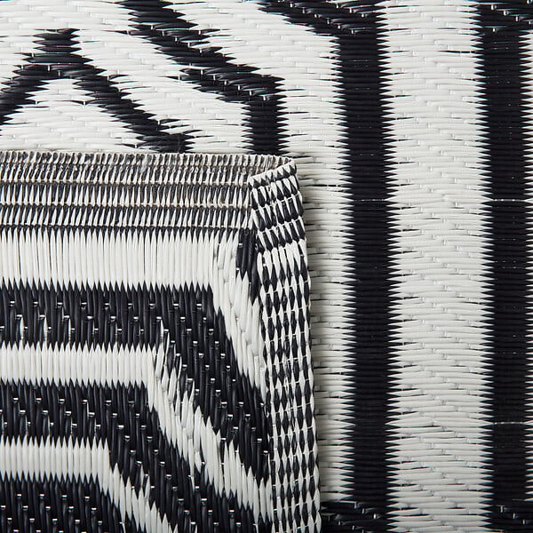BELIANI - Tapis d'extérieur BIDAR Noir 90 x 180 cm Réversible - large
