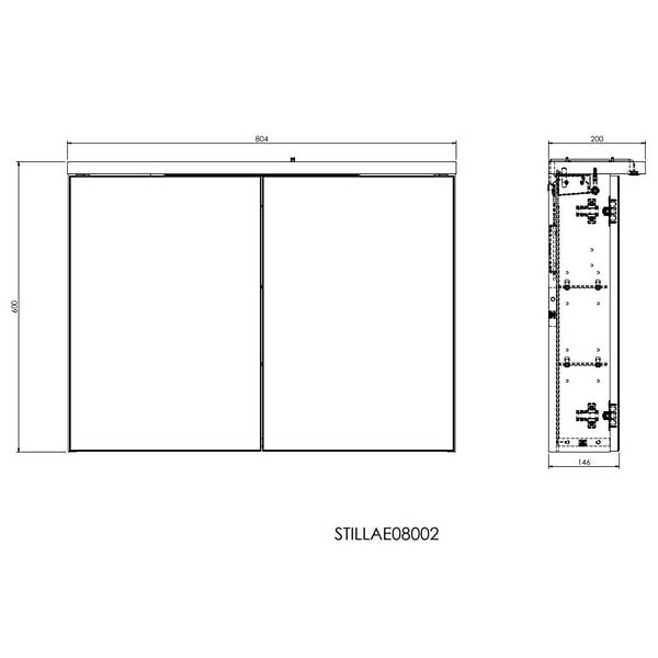 NATUREL - Armoire de toilette avec miroir et éclairage LED, 80x60 cm blanc, Naturel Stilla (STILLAE08002) - large