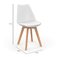 ID MARKET - Lot de 6 chaises scandinaves SARA beige, blanc et velours patchworks marron et beige - vignette