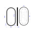 SWISS AQUA TECHNOLOGIES - Miroir LED ovale 40 x 80 cm avec cadre aluminium noir et capteur tactile SAT (SATZOVLED4080CE) - vignette