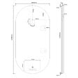 NATUREL - Miroir LED salle de bain ovale 60x120 cm 3 couleurs anti-buée avec capteur Project (ZPROV12060LED) - vignette