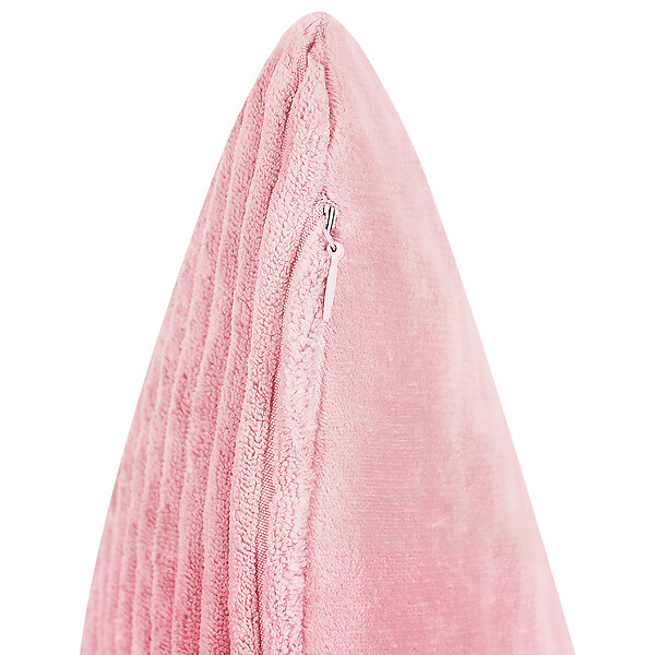 BELIANI - Lot de 2 coussins décoratifs MILLET Velours côtelé 30 x 50 cm Rose Motif géométrique - large