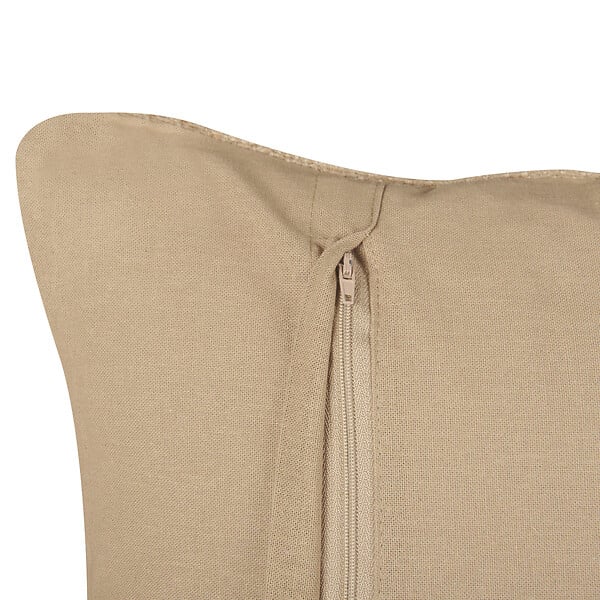 BELIANI - Lot de 2 coussins décoratifs DESALIX Jute 45 x 45 cm Beige À rayure - large