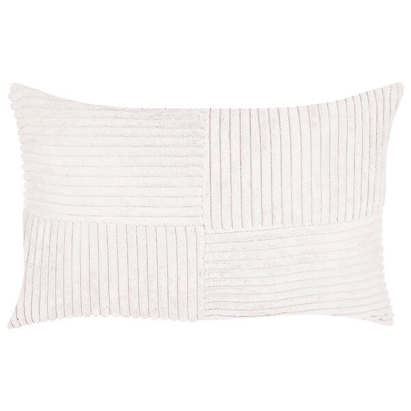 BELIANI - Lot de 2 coussins décoratifs MILLET 30 x 50 cm Velours côtelé Blanc cassé Motif géométrique - large