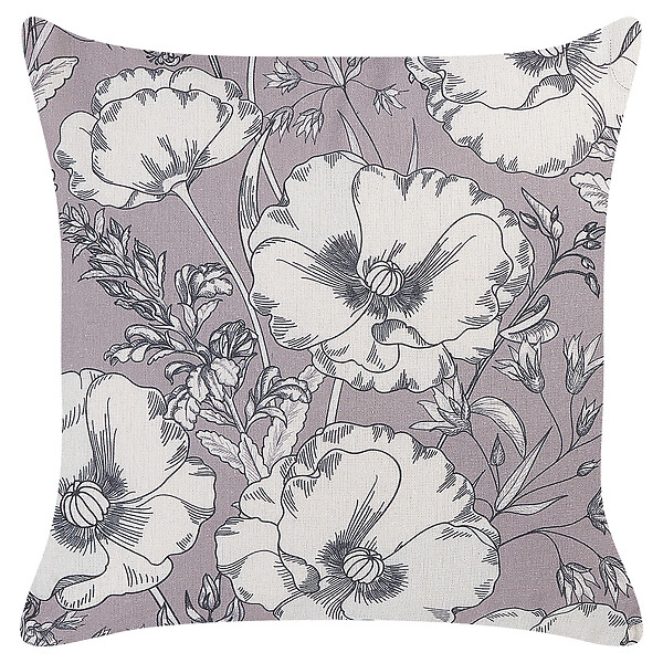 BELIANI - Lot de 2 coussins décoratifs SOPHORA 45 x 45 cm Gris Motif floral - large