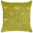 BELIANI - Lot de 2 coussins décoratifs YUZURI Velours 45 x 45 cm Vert clair Motif animal - vignette