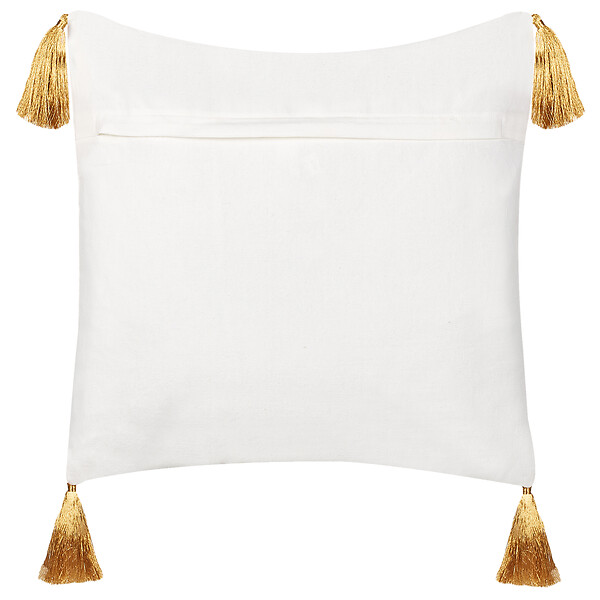 BELIANI - Lot de 2 coussins décoratifs ZAMIA Coton 45 x 45 cm Blanc Motif de Noël - large