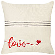 BELIANI - Lot de 2 coussins décoratifs PLUMERIA Coton 45 x 45 cm Beige Texte - vignette