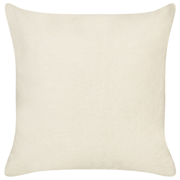 BELIANI - Lot de 2 coussins décoratifs PLUMERIA Coton 45 x 45 cm Beige Texte - large