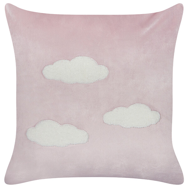 BELIANI - Lot de 2 coussins décoratifs IPOMEA Velours 45 x 45 cm Rose - large