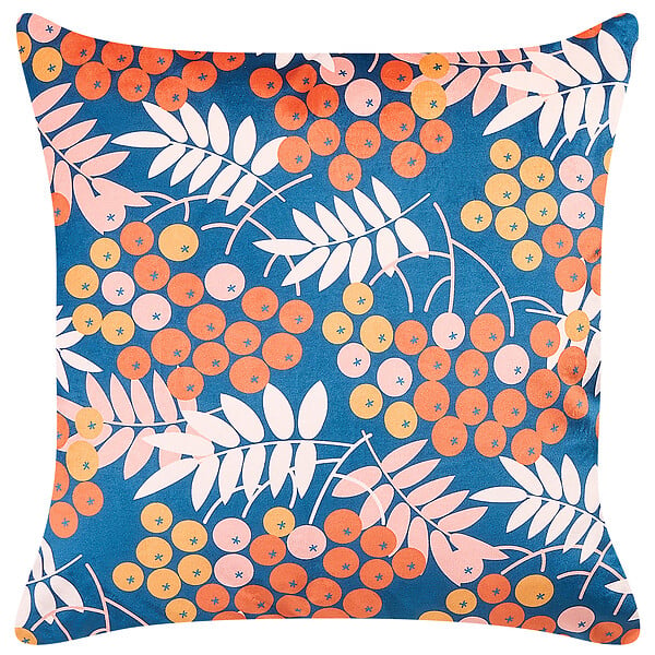 BELIANI - Lot de 2 coussins décoratifs SUMAC Velours 45 x 45 cm Multicolore Motif de plante - large