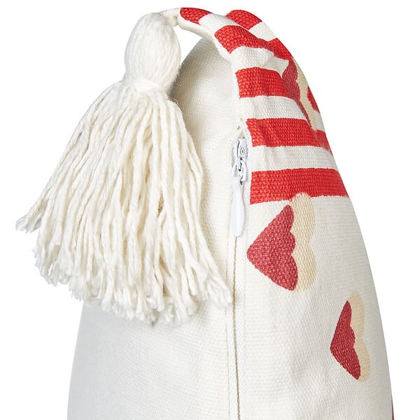 BELIANI - Lot de 2 coussins décoratifs BANKSIA Coton 45 x 45 cm Rouge À rayure - large