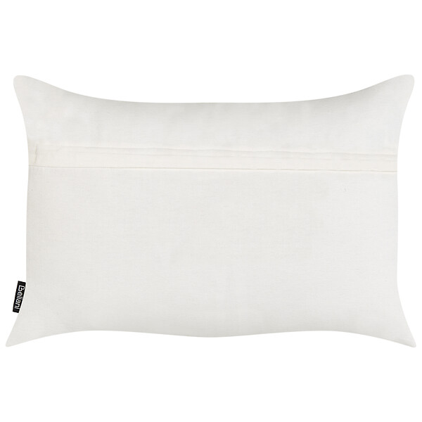 BELIANI - Lot de 2 coussins décoratifs VELLEIA Coton 50 x 35 cm Blanc Motif géométrique - large