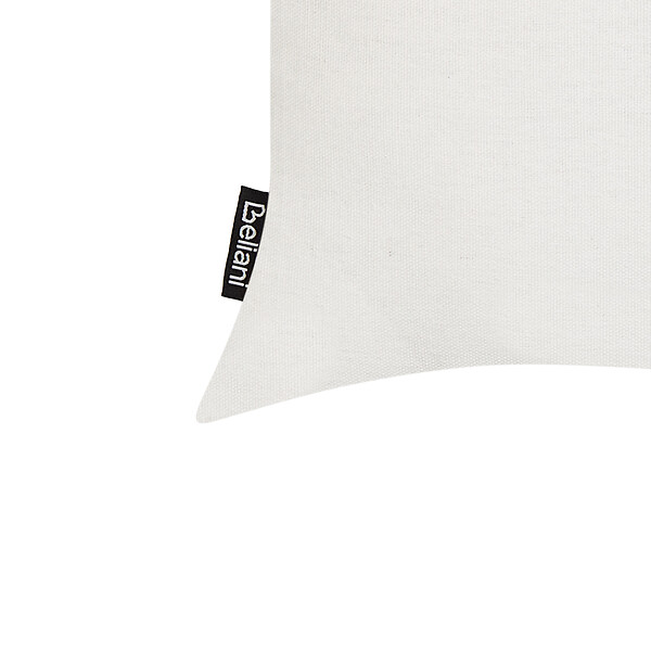 BELIANI - Lot de 2 coussins décoratifs VELLEIA Coton 50 x 35 cm Blanc Motif géométrique - large