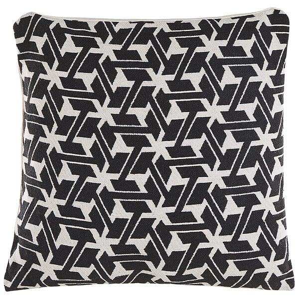 BELIANI - Lot de 2 coussins décoratifs ANDIRIN Coton 45 x 45 cm Noir Motif géométrique - large