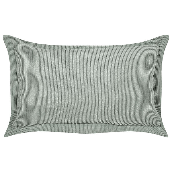 BELIANI - Lot de 2 coussins décoratifs ZINNIA Velours côtelé 47 x 27 cm Vert clair Unicolore - large