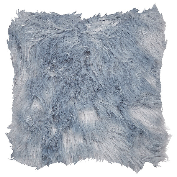 BELIANI - Lot de 2 coussins décoratifs LUBHA Fourrure synthétique 42 x 42 cm Bleu foncé Unicolore - large