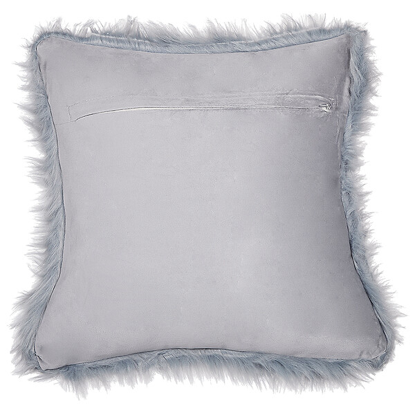 BELIANI - Lot de 2 coussins décoratifs LUBHA Fourrure synthétique 42 x 42 cm Bleu foncé Unicolore - large