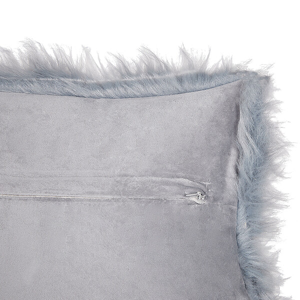 BELIANI - Lot de 2 coussins décoratifs LUBHA Fourrure synthétique 42 x 42 cm Bleu foncé Unicolore - large