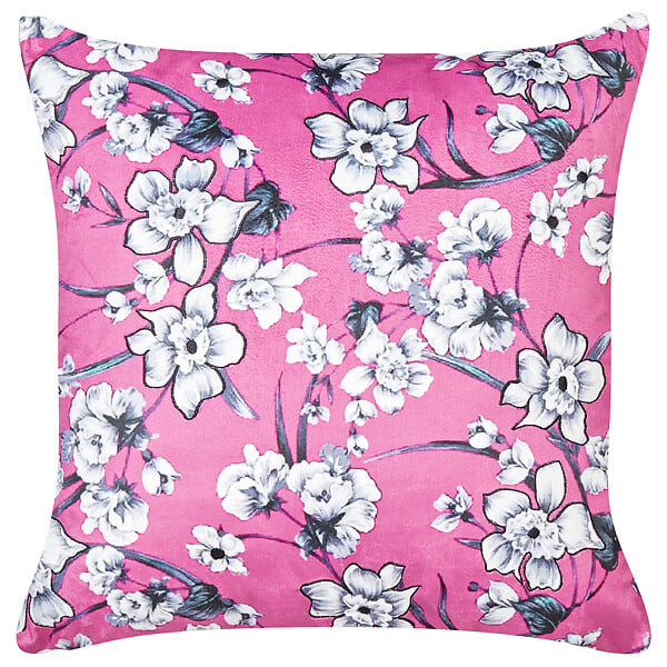BELIANI - Lot de 2 coussins décoratifs KOELERIA Velours 45 x 45 cm Rose fushia Motif floral - large