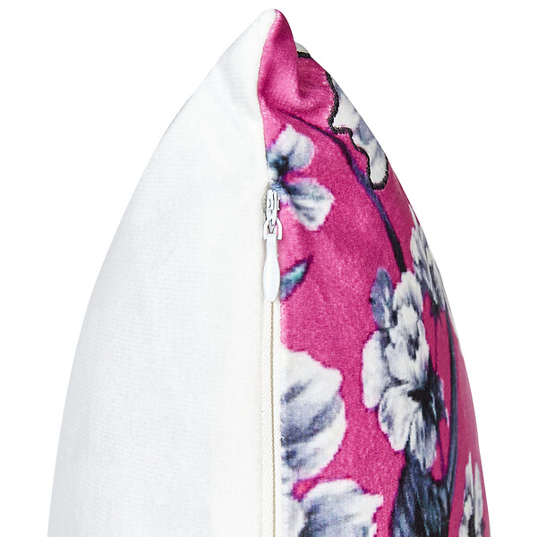 BELIANI - Lot de 2 coussins décoratifs KOELERIA Velours 45 x 45 cm Rose fushia Motif floral - large