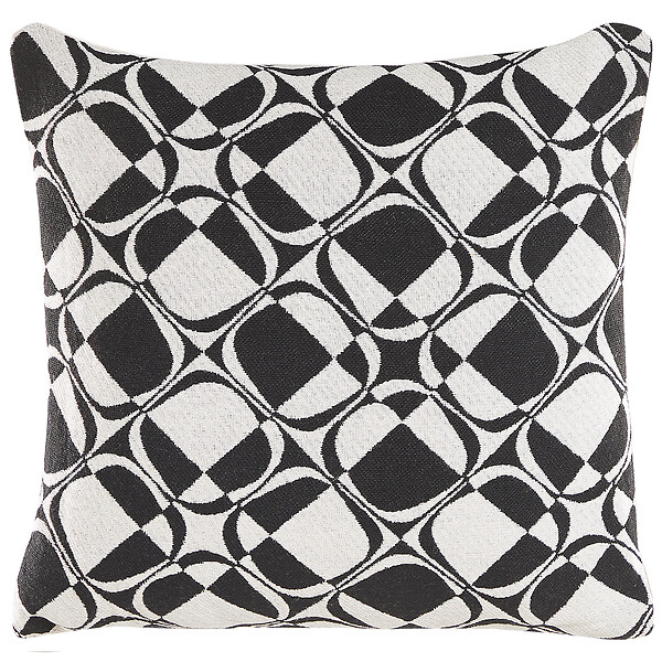 BELIANI - Lot de 2 coussins décoratifs KOTURE Coton 45 x 45 cm Noir/blanc Motif géométrique - large