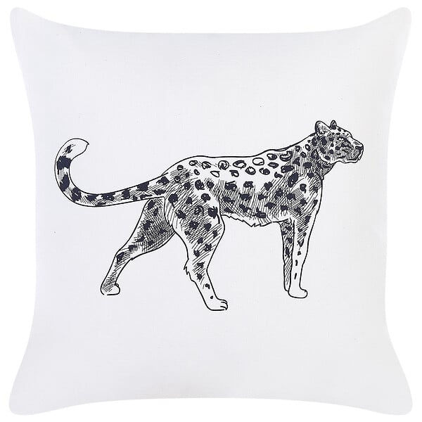 BELIANI - Lot de 2 coussins décoratifs MARULA Coton 45 x 45 cm Blanc Motif animal - large